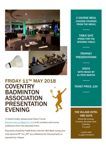 Coventry Dinner Dance & Annual Presentation 2018